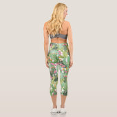 Leggings Capri Cactus peint à la main : Vert désert (Verso)