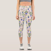 Leggings Capri Cactus Succulent rose pâle (Recto)