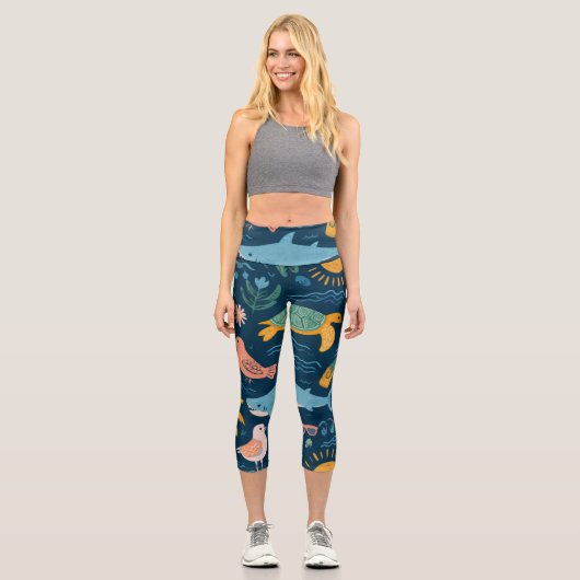 Leggings Capri Cadeau de Capris Taille Haute Teintée de Coucher d (Recto)