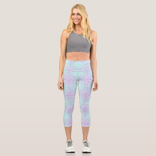 Leggings Capri Cadre déformé 01,w BG blanc (Recto)