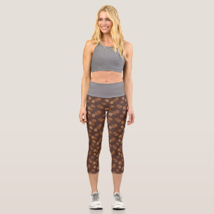 Leggings Capri Café Grains Haricots Roast Brown Caféine