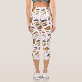 Leggings Capri Cafés, Fèves de café, Amateur de café, Coeurs (Verso)