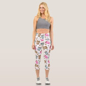 Leggings Capri Cafés, Haricots, Coeurs, Amateur De Café (Recto)