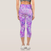 Leggings Capri Camo Abstrait tendance rose violet bleu (Verso)