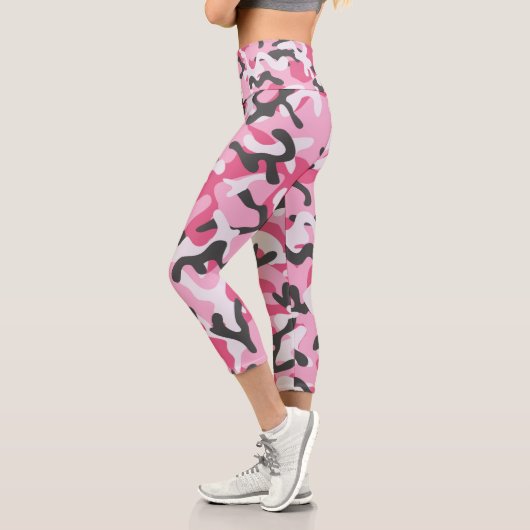Leggings Capri Camo blanc rose tendance Motif été (Gauche)