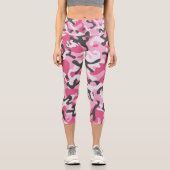 Leggings Capri Camo blanc rose tendance Motif été (Recto)