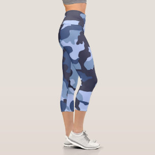 Leggings Capri Camo Bleu Hauteur de Capri haut taille