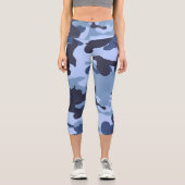 Leggings Capri Camo Bleu Hauteur de Capri haut taille (Recto)