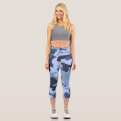 Leggings Capri Camo Bleu Hauteur de Capri haut taille (Recto)