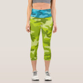 Leggings Capri Camo Deux tons bleu vert Monogrammes INITIALES Fem (Recto)
