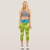 Leggings Capri Camo Deux tons bleu vert Monogrammes INITIALES Fem (Recto)