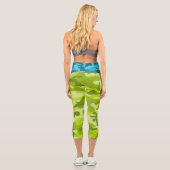 Leggings Capri Camo Deux tons bleu vert Monogrammes INITIALES Fem (Verso)