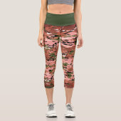 Leggings Capri Camo vert Burnt Amber tendance (Recto)
