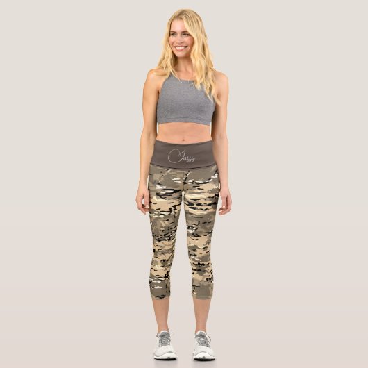 Leggings Capri Camouflage à la mode de la fatigue de l'armée pers (Recto)