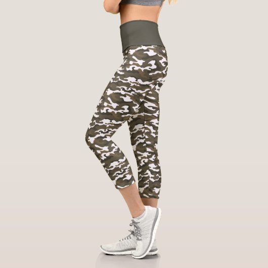Leggings Capri Camouflage blanc et vert mignon (Gauche)