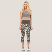 Leggings Capri Camouflage blanc et vert mignon (Recto)