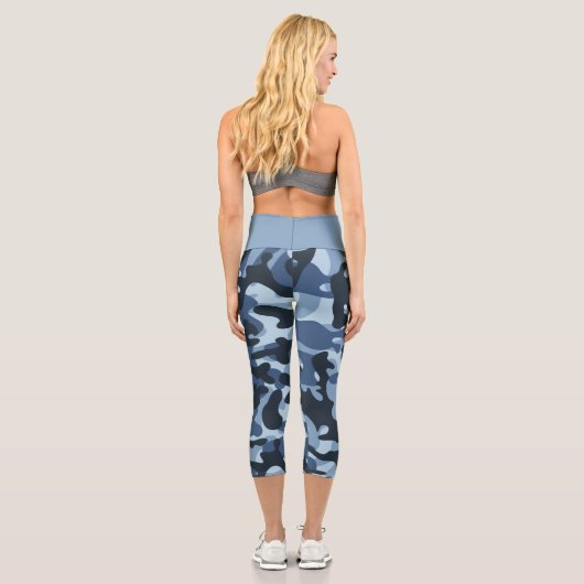 Leggings Capri Camouflage bleu (Verso)