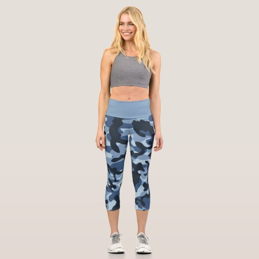 Leggings Capri Camouflage bleu (Recto)