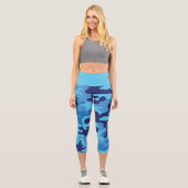Leggings Capri Camouflage bleu (Recto)
