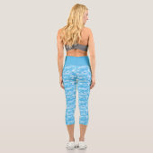 Leggings Capri Camouflage bleu bébé Capris haut taille (Verso)
