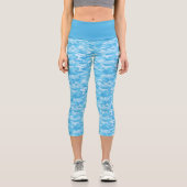 Leggings Capri Camouflage bleu bébé Capris haut taille (Recto)