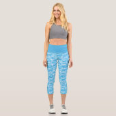 Leggings Capri Camouflage bleu bébé Capris haut taille (Recto)