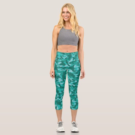 Leggings Capri Camouflage bleu persan (Recto)