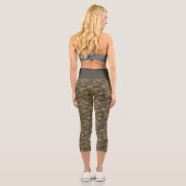 Leggings Capri Camouflage Camo Brown Cute Tan (Verso)