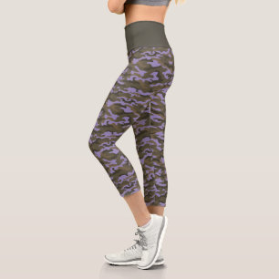 Leggings Capri Camouflage Camo violet mou