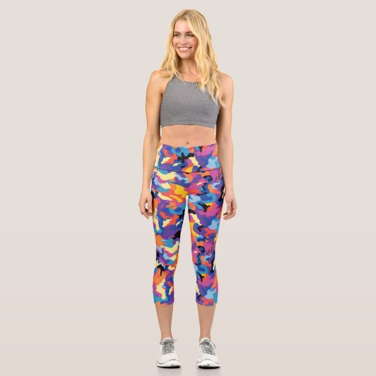 Leggings Capri Camouflage coloré (Recto)