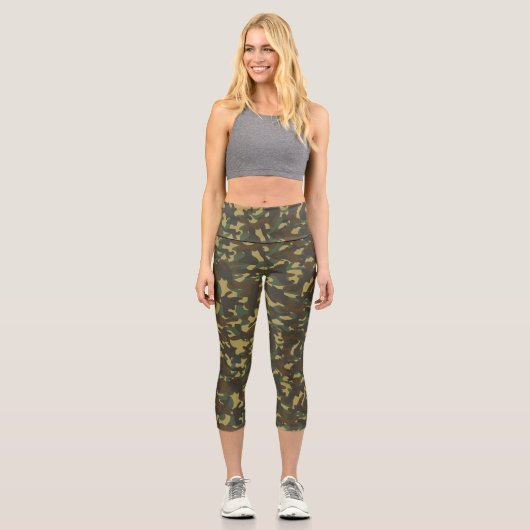 Leggings Capri Camouflage de forêt (Recto)