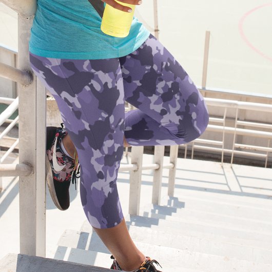 Leggings Capri Camouflage de l'armée militaire violette