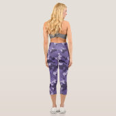 Leggings Capri Camouflage de l'armée militaire violette (Verso)