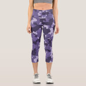 Leggings Capri Camouflage de l'armée militaire violette (Recto)