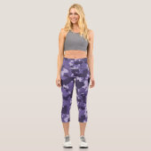 Leggings Capri Camouflage de l'armée militaire violette (Recto)