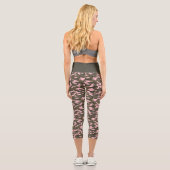 Leggings Capri Camouflage en camo rose bonbon (Verso)