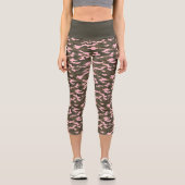 Leggings Capri Camouflage en camo rose bonbon (Recto)
