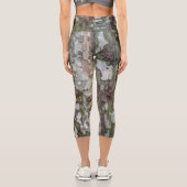 Leggings Capri camouflage gris vert écorce en bois camo (Verso)