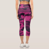 Leggings Capri Camouflage hexagonal, texture militaire arrière -  (Verso)