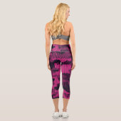Leggings Capri Camouflage hexagonal, texture militaire arrière -  (Verso)