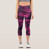 Leggings Capri Camouflage hexagonal, texture militaire arrière -  (Recto)