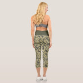 Leggings Capri camouflage militaire vert blanc & gris strié (Verso)