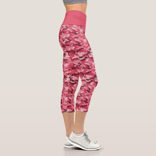 Leggings Capri Camouflage rose Capris haut taille (Droite)