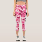 Leggings Capri Camouflage rose doux PERSONNALISER (Recto)