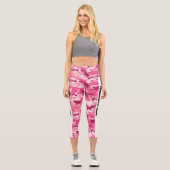 Leggings Capri Camouflage rose doux PERSONNALISER (Recto)