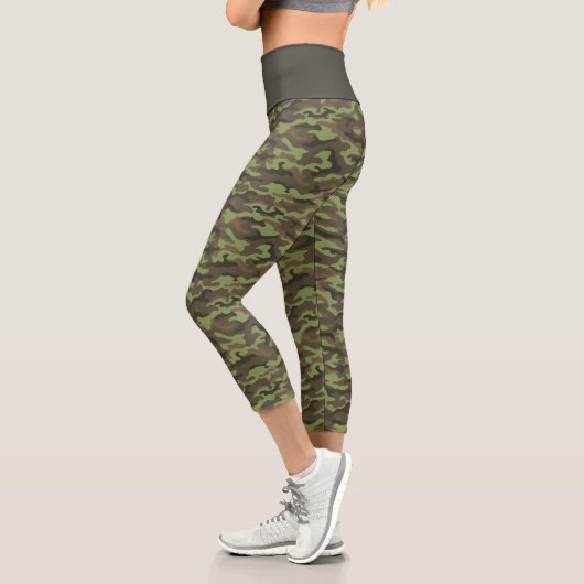 Leggings Capri Camouflage vert Camo mignon (Gauche)