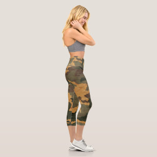 Leggings Capri Camouflage vert Grungé