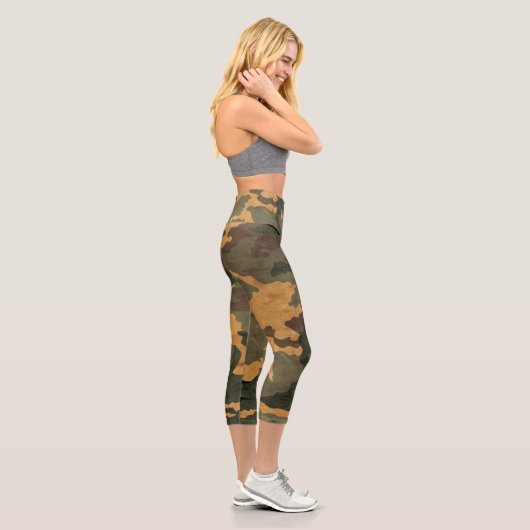 Leggings Capri Camouflage vert Grungé (Droite)