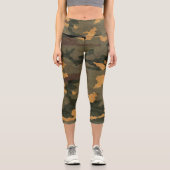 Leggings Capri Camouflage vert Grungé (Recto)