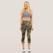 Leggings Capri Camouflage vert Grungé (Recto)